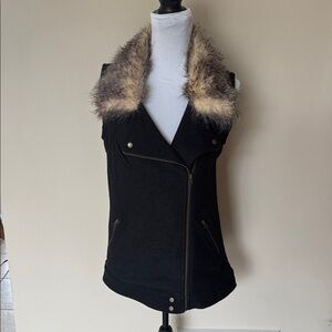 Thread & Supply Southwest Faux Fur Collar Moto Vest - M